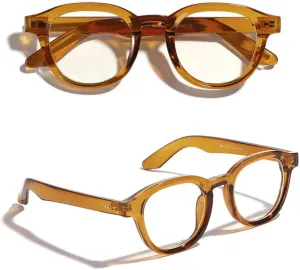 Vintage UV Protection Round Sunglasses Clear Lens Glasses Vintage Shades for Women & Men