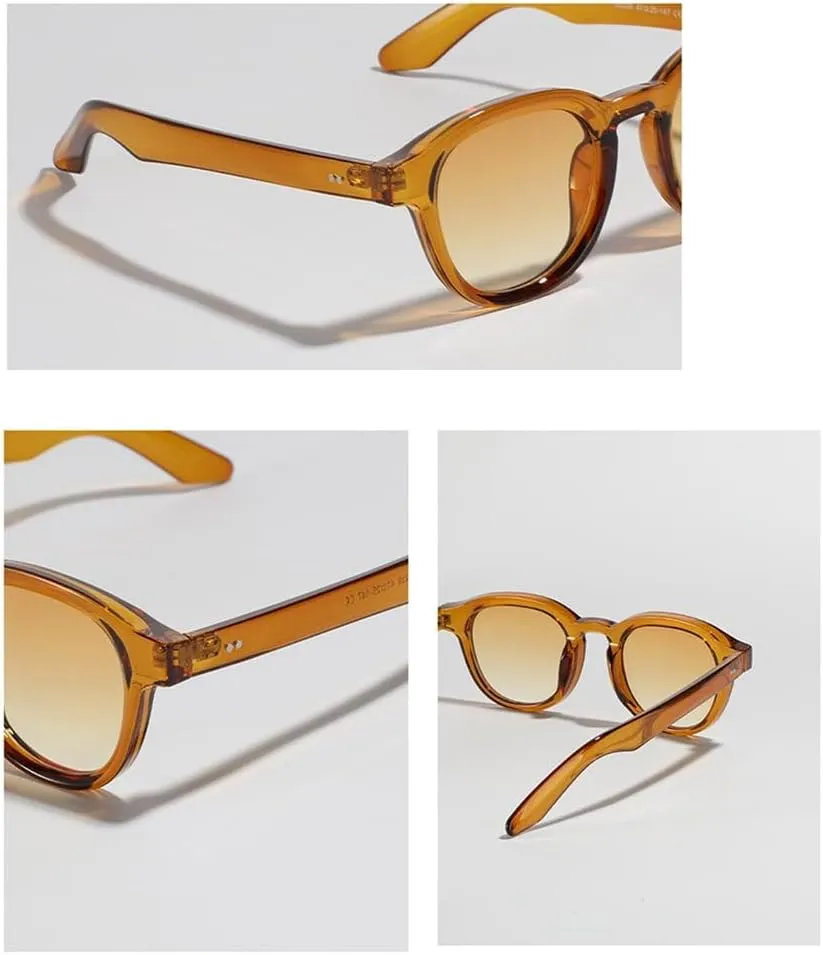 Vintage UV Protection Round Sunglasses Clear Lens Glasses Vintage Shades for Women & Men