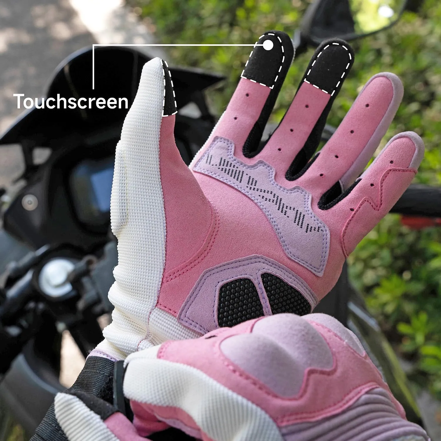 VXW Motorcycle Gloves for Men and Women, Full Finger Touchscreen Motorbike Gloves for BMX ATV MTB Riding