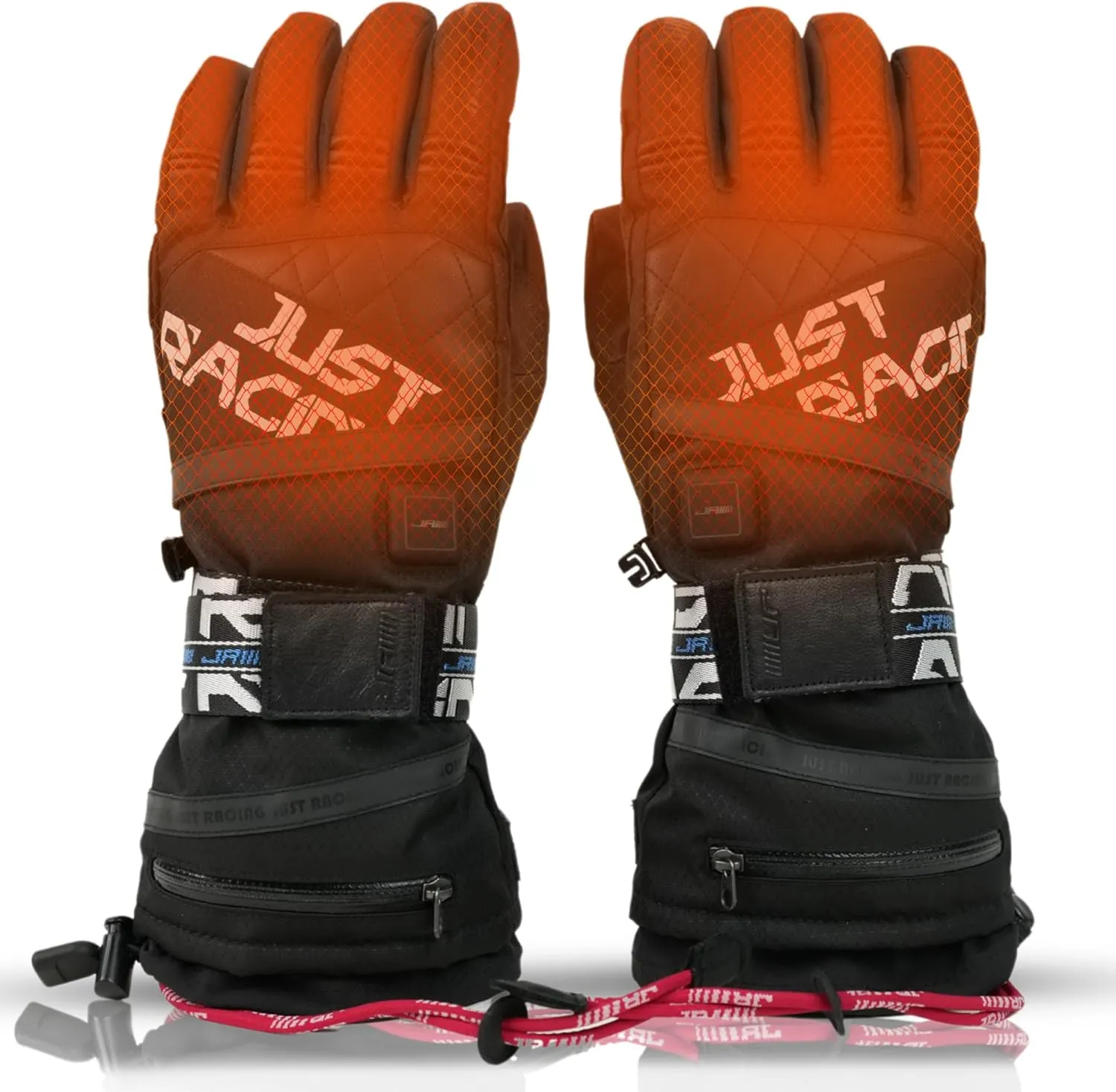 Waterproof Rechargeable Ski Heated Gloves for Men and Women, Anti-Lost Rope, Snow Stopper, Soft Nano Heating System, Adjustable Wristband, Flexible Finger Bends, Ideal for Skiing & Snowboarding