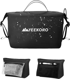 Waterproof Toiletry Bag for Travel, Zipper Styles, 40D Nylon Toiletry Organizer Bags with Shoulder Straps for Men Women, Travel Accessories（1 PACK,Black