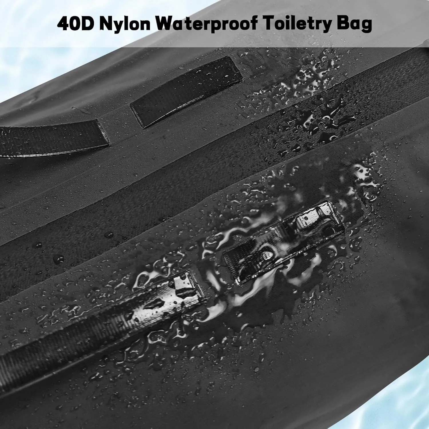 Waterproof Toiletry Bag for Travel, Zipper Styles, 40D Nylon Toiletry Organizer Bags with Shoulder Straps for Men Women, Travel Accessories（1 PACK,Black