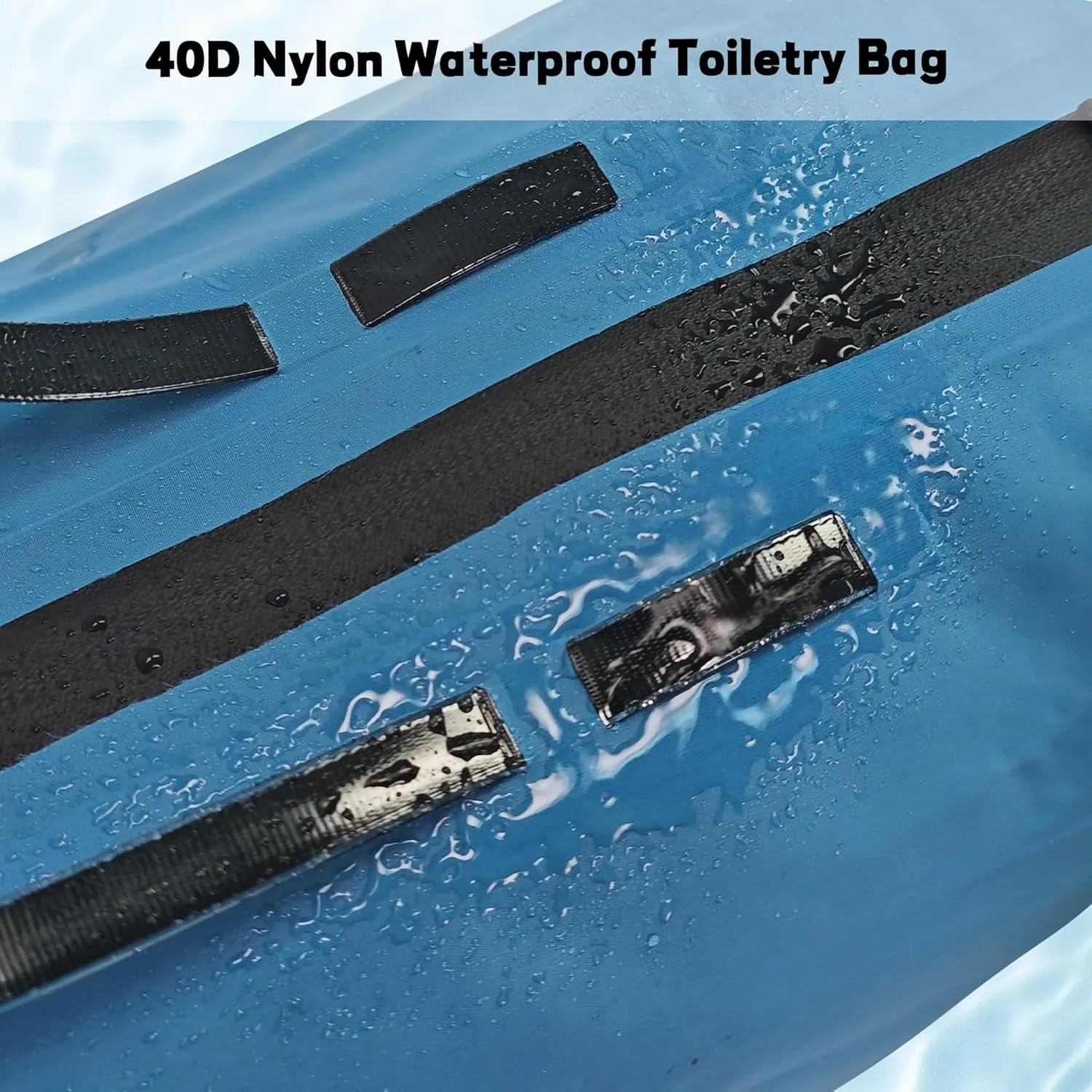 Waterproof Toiletry Bag for Travel, Zipper Styles, 40D Nylon Toiletry Organizer Bags with Shoulder Straps for Men Women, Travel Accessories（1 PACK,Blue