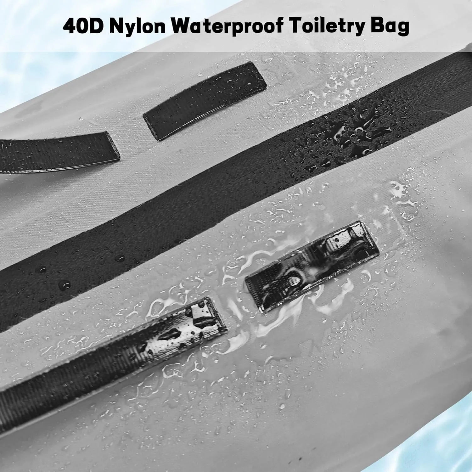 Waterproof Toiletry Bag for Travel, Zipper Styles, 40D Nylon Toiletry Organizer Bags with Shoulder Straps for Men Women, Travel Accessories（2 PACK,Grey