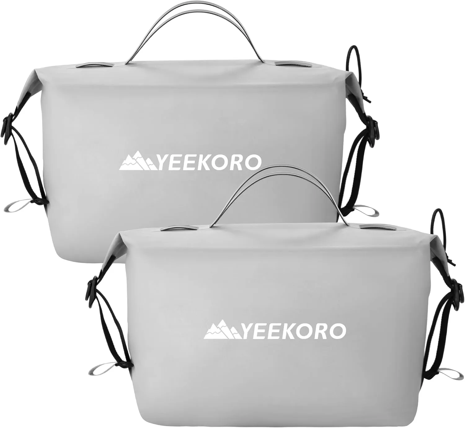 Waterproof Toiletry Bag for Travel, Zipper Styles, 40D Nylon Toiletry Organizer Bags with Shoulder Straps for Men Women, Travel Accessories（2 PACK,Grey