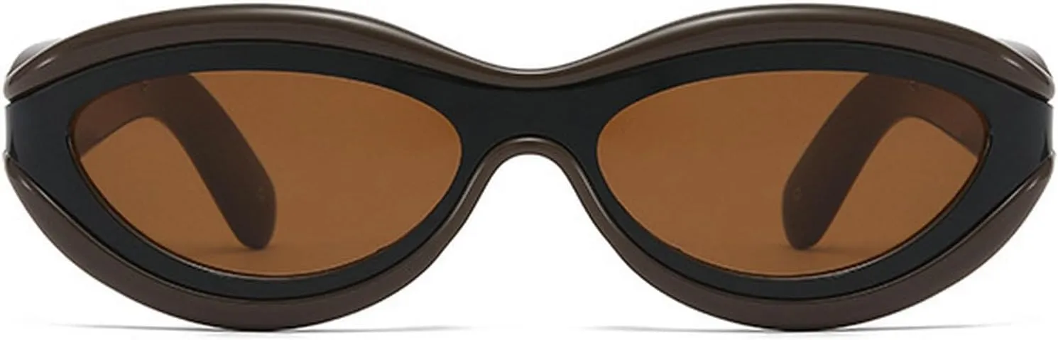 willochra Cat Eye Sunglasses for Women Cute Oval Thick Frame Y2k Accessories Sun Glasses Chic Retro Style Shades