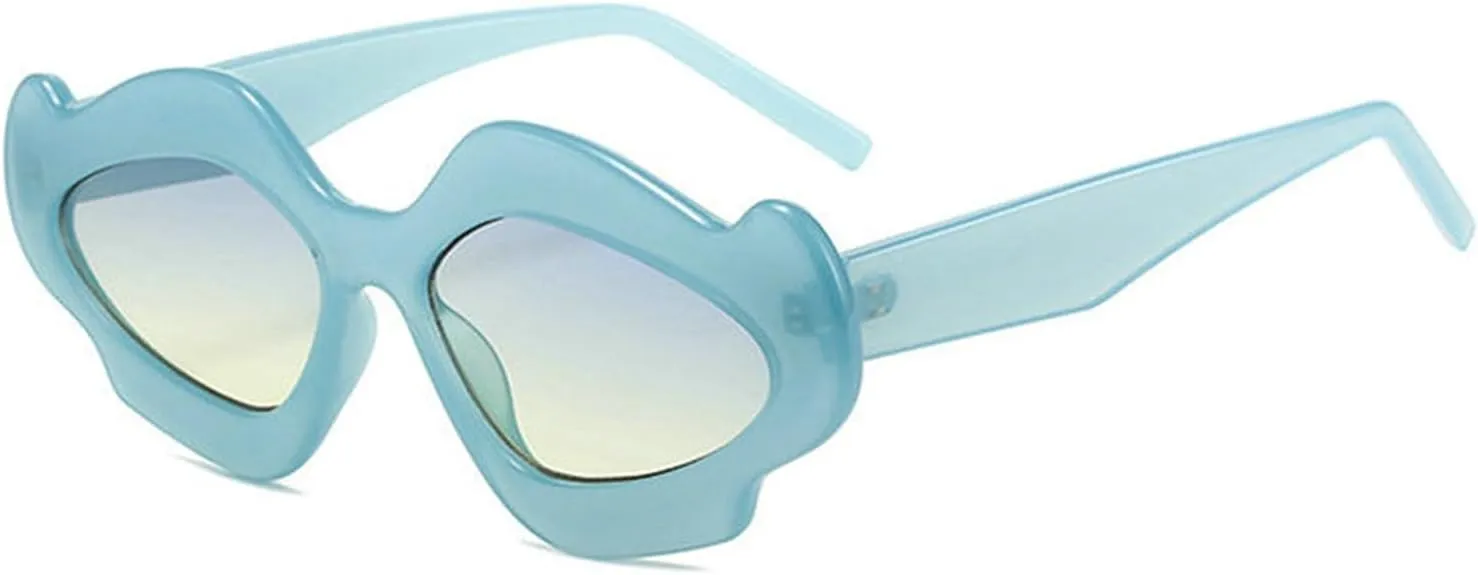 willochra Vintage Flower Women Sunglasses Stylish Irregular Shape Gradient cat eye Trendy Luxury Party punk Eyewear F25