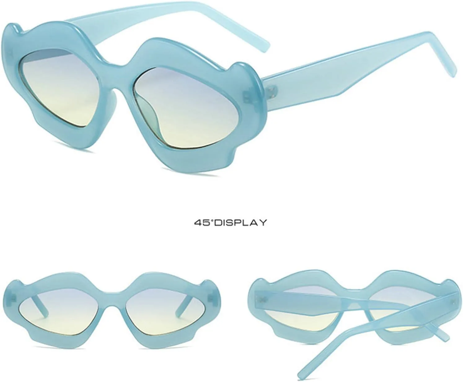 willochra Vintage Flower Women Sunglasses Stylish Irregular Shape Gradient cat eye Trendy Luxury Party punk Eyewear F25
