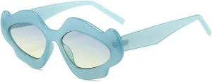 willochra Vintage Flower Women Sunglasses Stylish Irregular Shape Gradient cat eye Trendy Luxury Party punk Eyewear F25