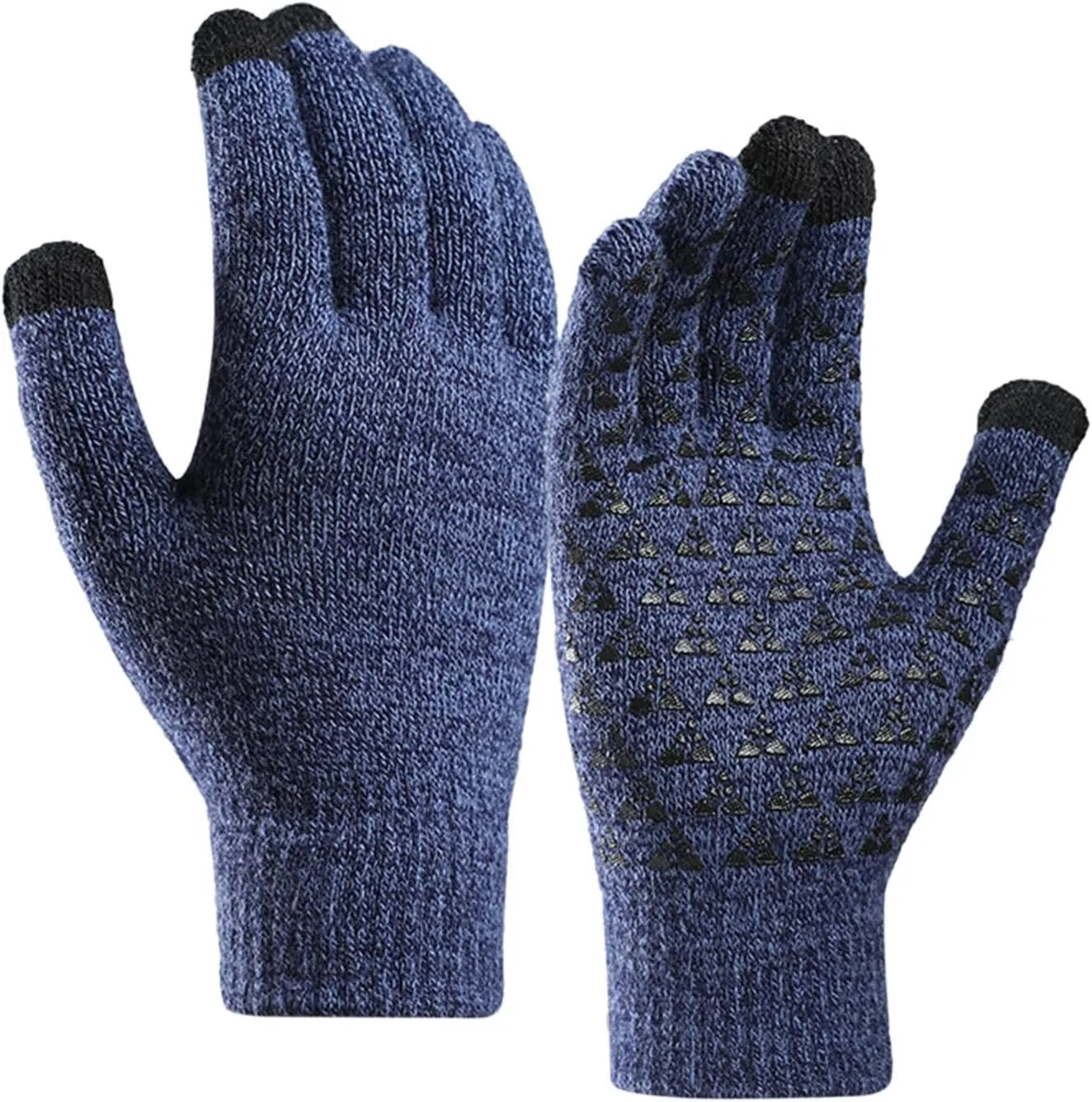 Winter Gloves Men,Full Fingers Touch Screen Thermal Knit Lining Knit Gloves for Kids Hiking Driving Cold Weather