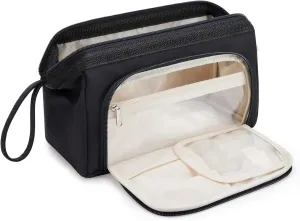 WLLWOO WLLWOO Large Waterproof Toiletry Bag for Men, Portable Cosmetic Bag Makeup Organizer for Women Purse, Nylon Travel Bag for Toiletries Accessories Brushes