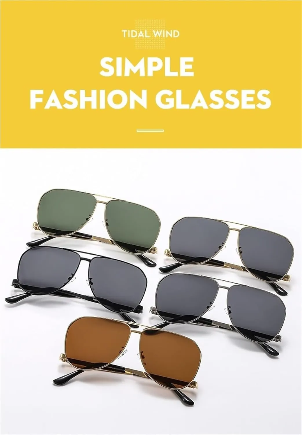 Woman Metal Large Frame Sunglasses Outdoor Vacation Men Shopping Commuter Sun Glasses
