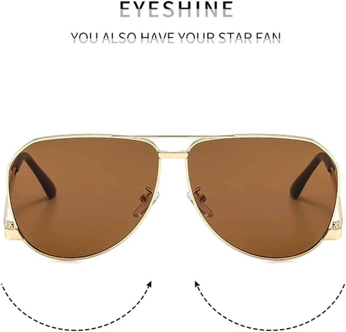 Woman Metal Large Frame Sunglasses Outdoor Vacation Men Shopping Commuter Sun Glasses