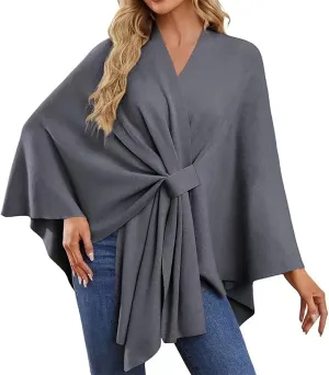Women Blanket Scarf Shawl Wrap Oversized Open Cardigan Coat Poncho Cape Knitted Elegant Scarves Sweater for Winter