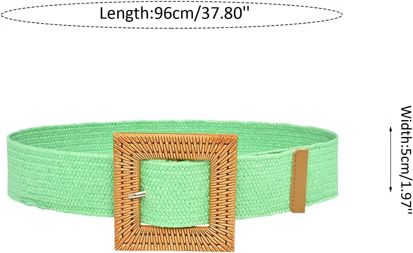Women Elastic Woven Casual Summer Belt Stretch Belt With Wooden Buckle Ultimate Belt Referee