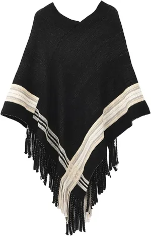 Women Warm Winter Pashmina Scarf Blanket Knitted Poncho Capes Plus Size Shawl Cardigans Sweater Coat with Sleeves