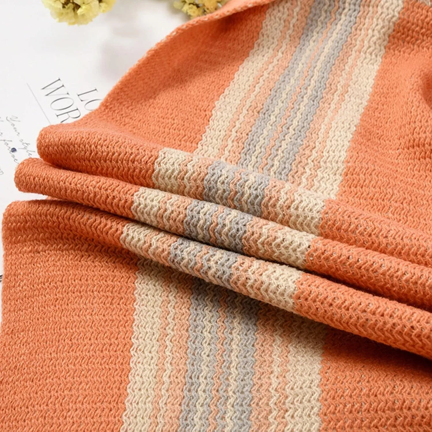 Women Warm Winter Pashmina Scarf Blanket Knitted Poncho Capes Plus Size Shawl Cardigans Sweater Coat with Sleeves