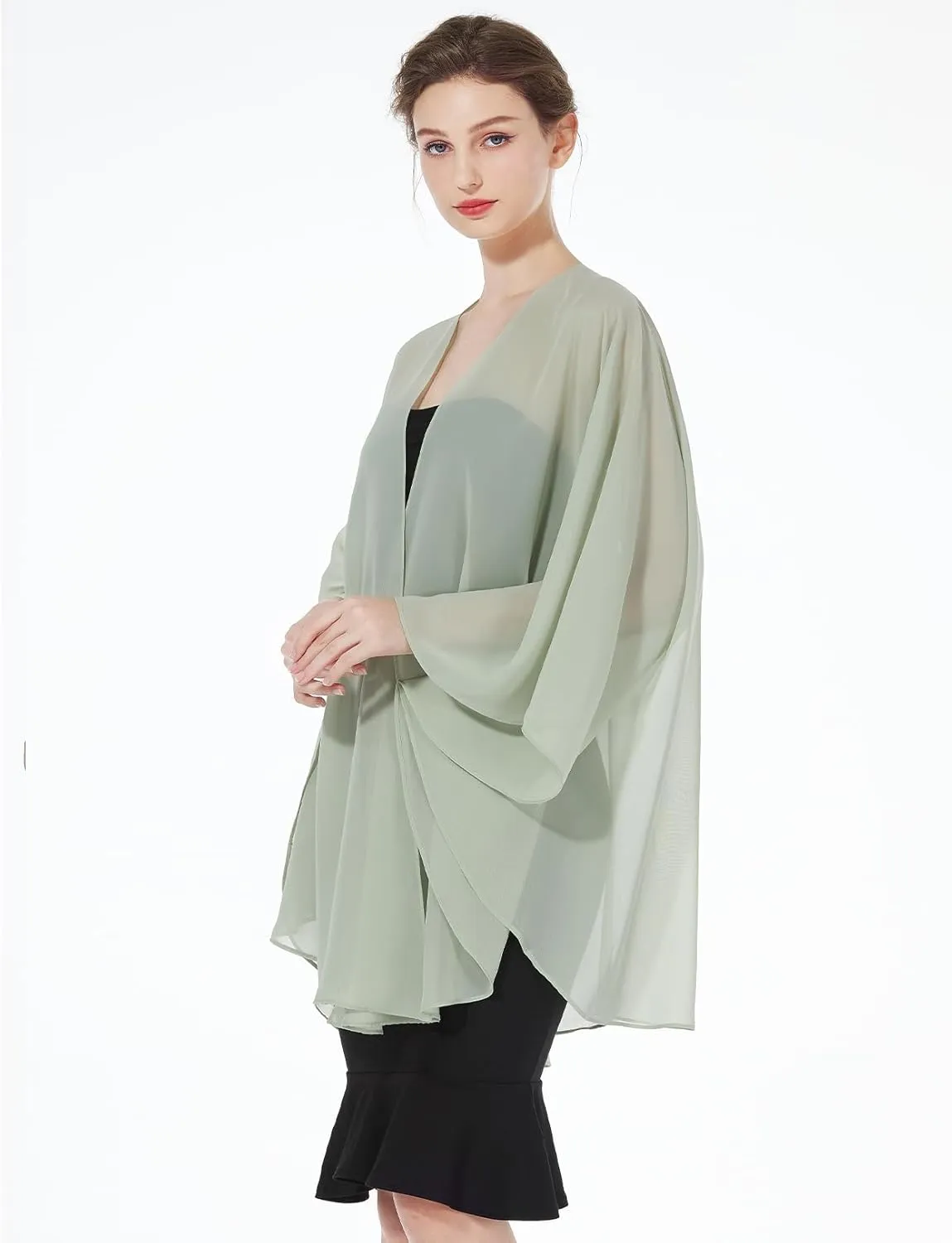 Womens Chiffon Kimono Cardigan Beach Cover Up Shawls and Wraps for Evening Dresses Wedding Party Travel