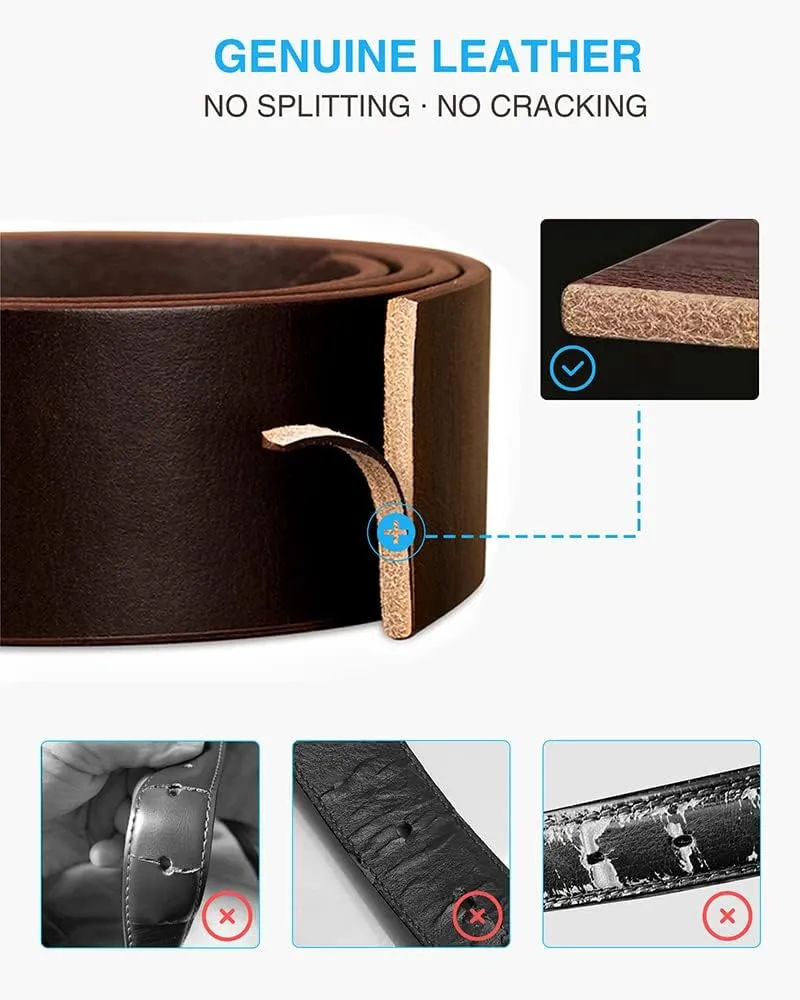 Womens Leather Belts for Jeans Pants - CR 1.3" Width Casual Ladies Belt - Fashion Center Bar Gold Buckle