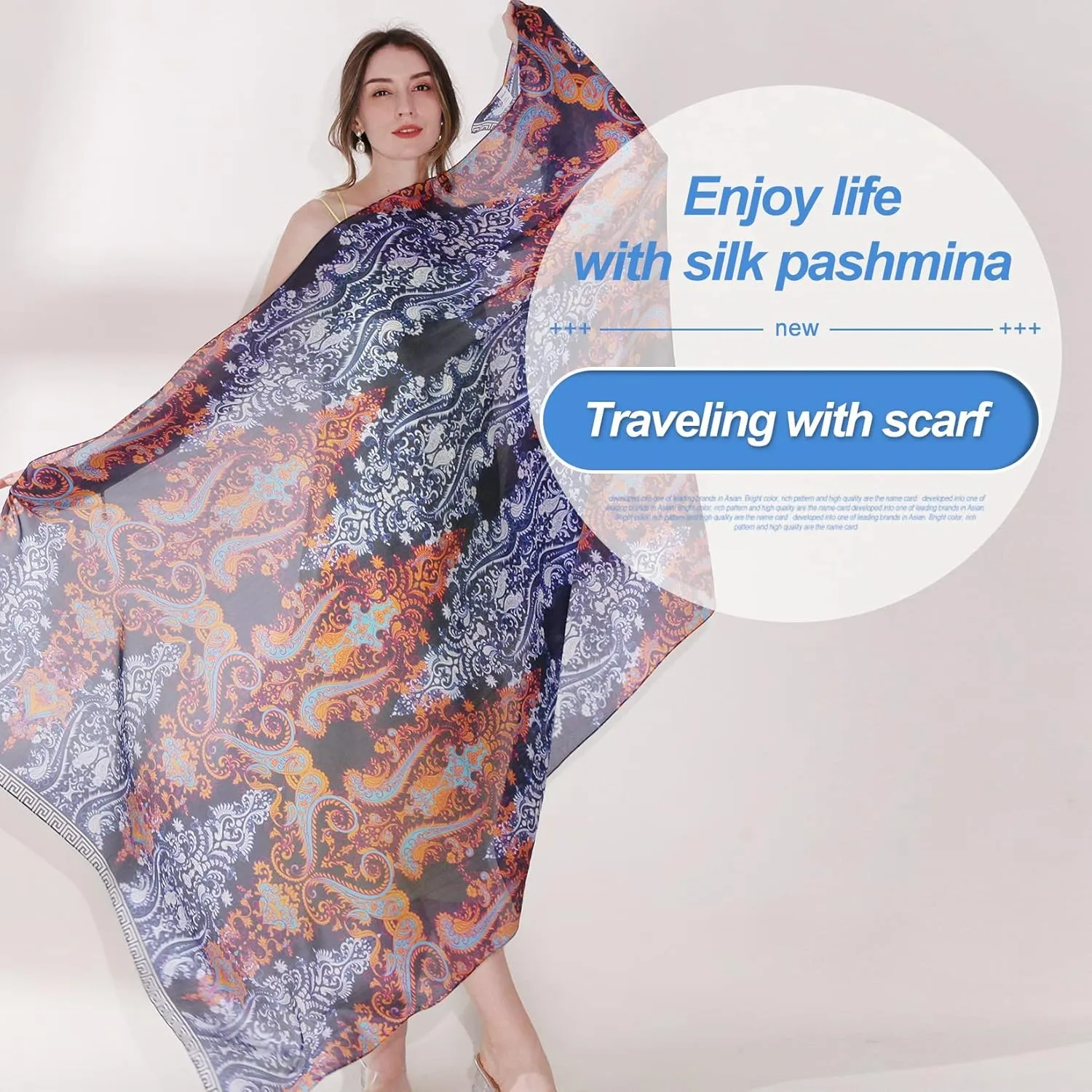 Xinmurffy Mulberry Silk Winter Travel Scarf for Women Lightweight Bandana Large Pashmina Shawls and Wraps for Evening Dresses