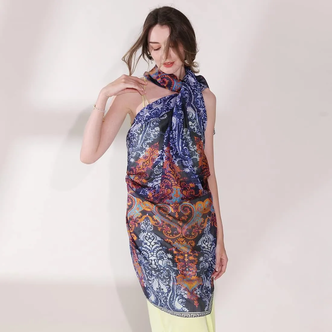 Xinmurffy Mulberry Silk Winter Travel Scarf for Women Lightweight Bandana Large Pashmina Shawls and Wraps for Evening Dresses