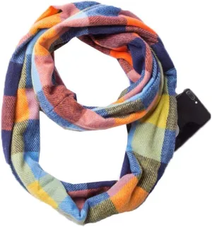 YEKEYI Women Plaid Infinity Scarf With Zipper Pocket Scarves Pockets-Secret Travel Scarfs for Girls Ladies