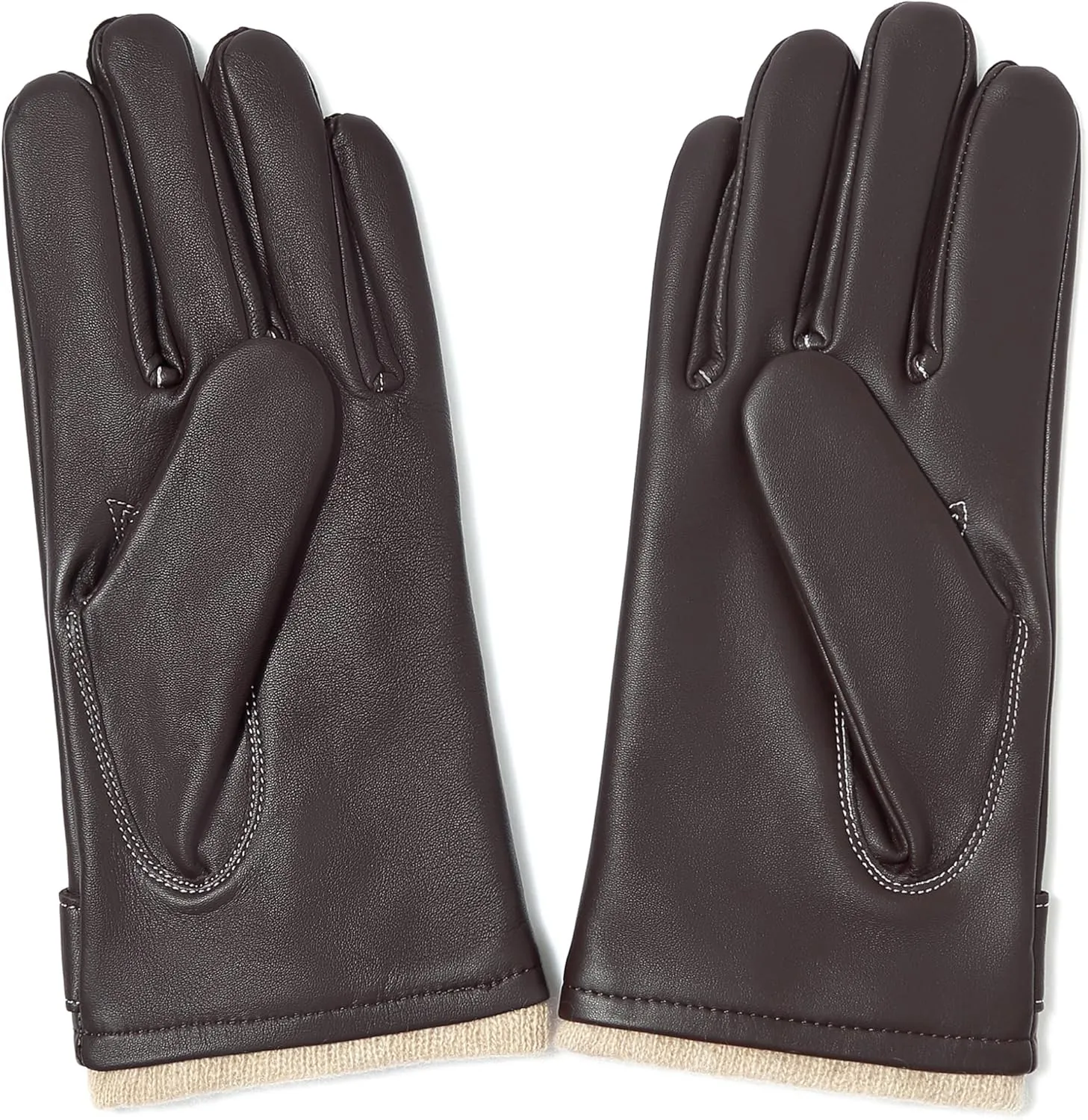YISEVEN Men's Winter Cashmere Lined Touchscreen Lambskin Leather Gloves