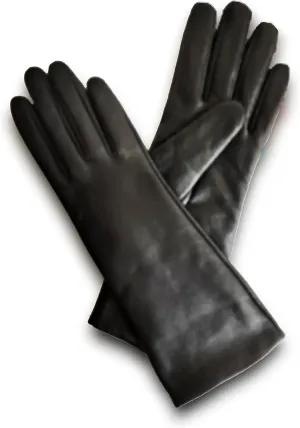 YISEVEN Women’s Mid Length Long Leather Gloves Touchscreen with Wrinkled Design