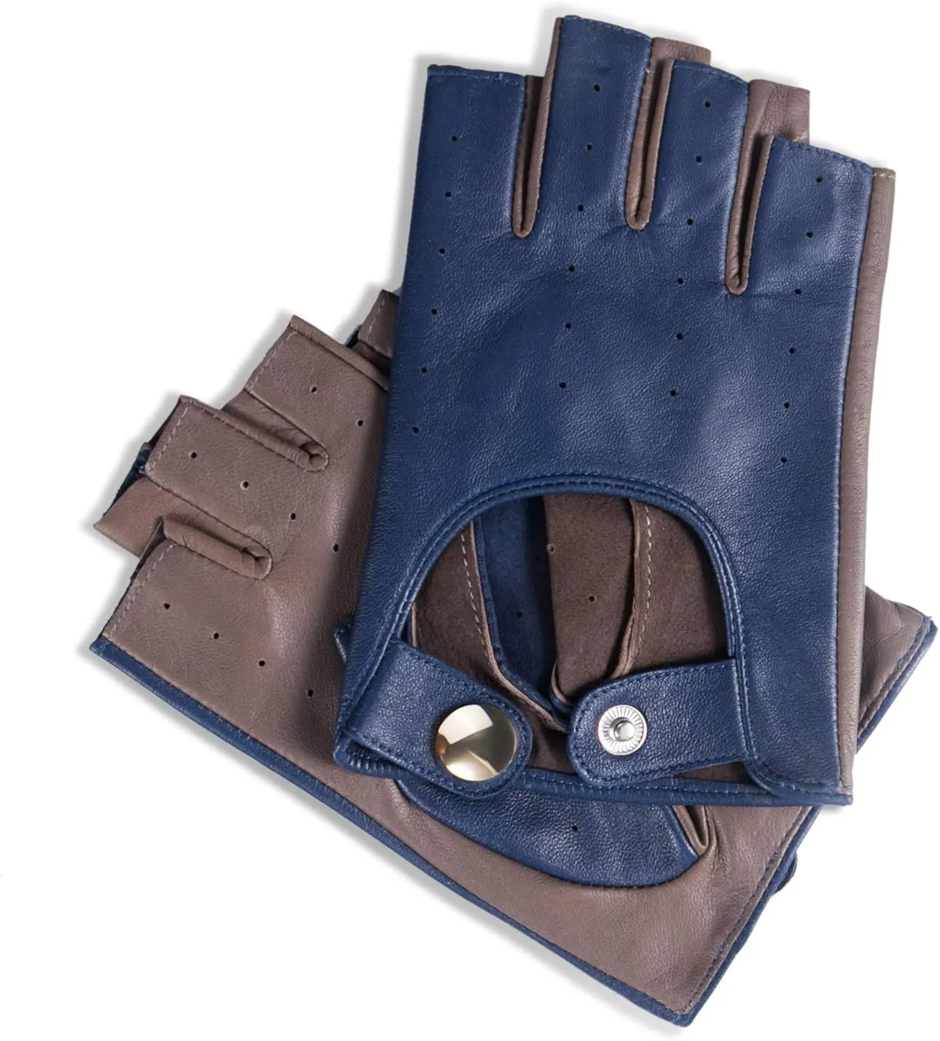 YISEVEN Women's Motorcycle Driving Fingerless Leather Gloves