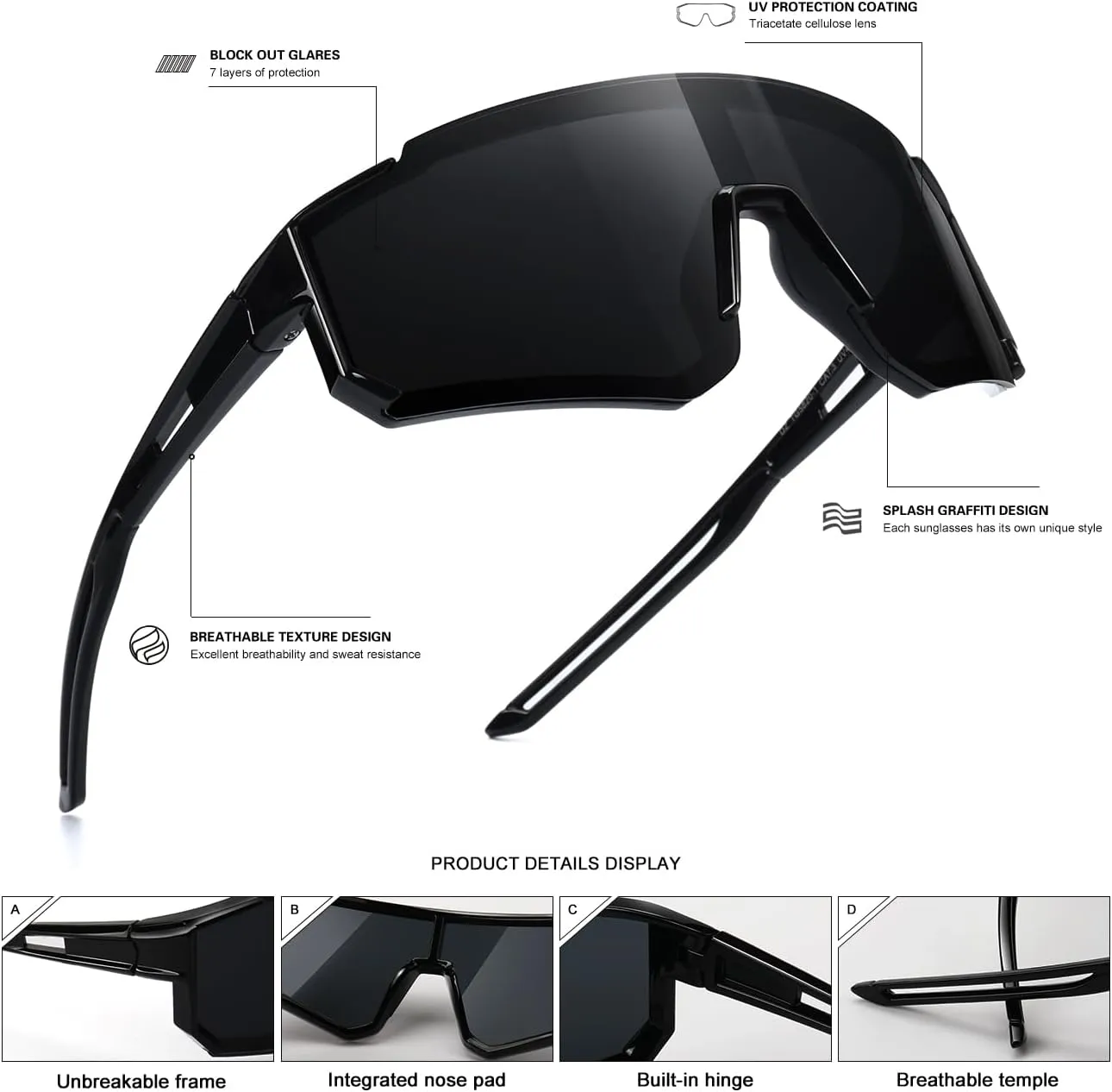 Youth Baseball Sunglasses for Boys Girls Age 6-12 Softball Cycling Sports Sunglasses for Kids Lightweight Frame