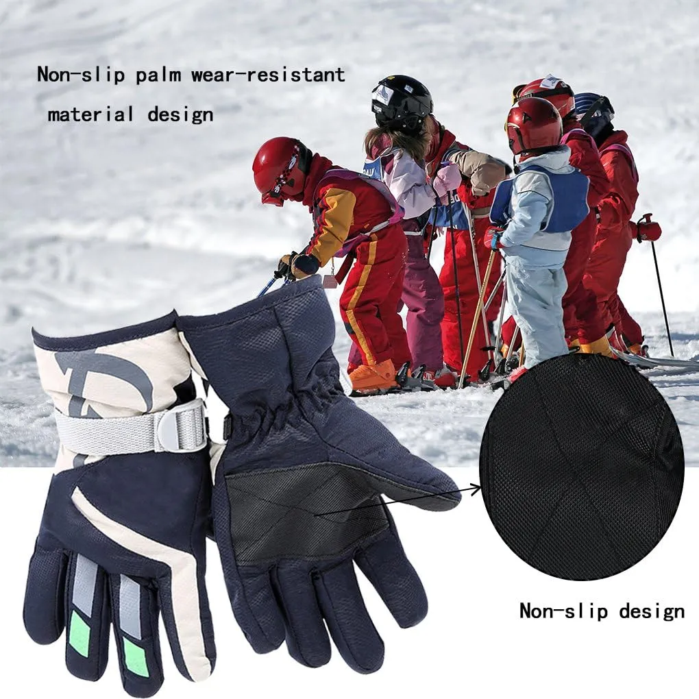 YR.Lover Children Ski Gloves Winter Warm Outdoor Riding Thickening Gloves(2-4Y)