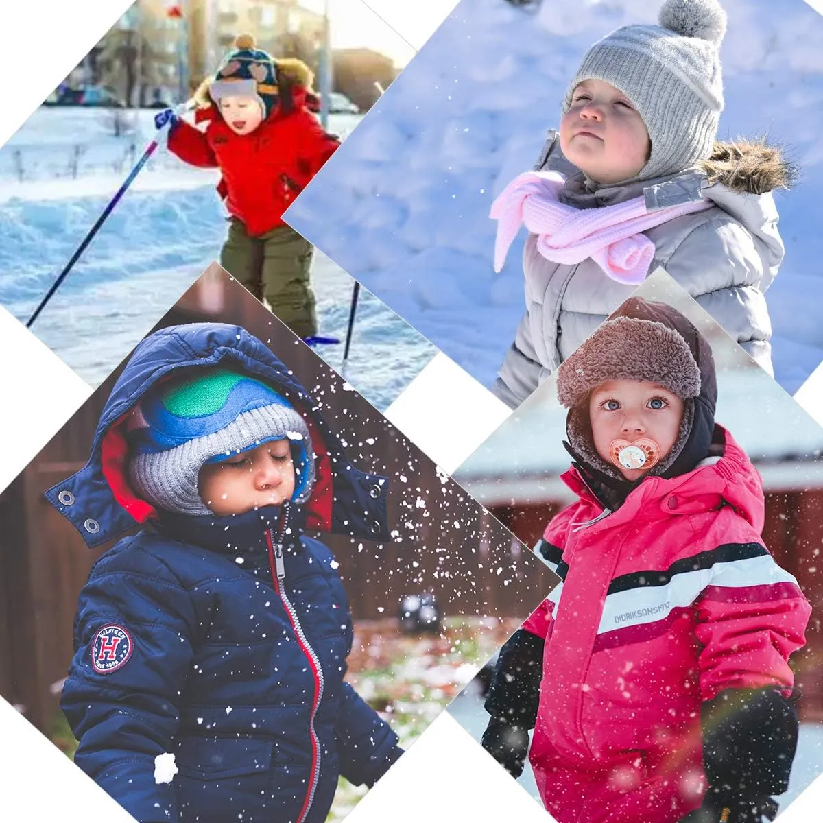 YR.Lover Children Ski Gloves Winter Warm Outdoor Riding Thickening Gloves(2-4Y)
