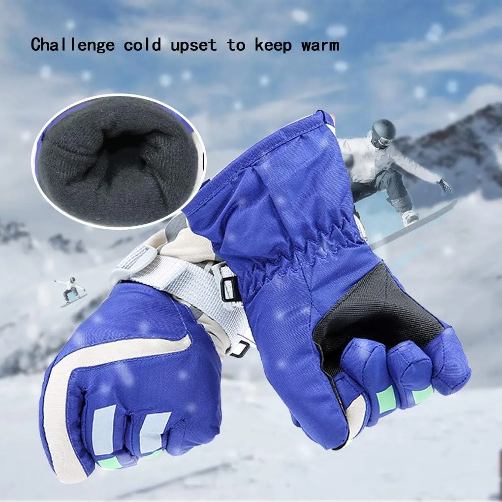 YR.Lover Children Ski Gloves Winter Warm Outdoor Riding Thickening Gloves(2-4Y)