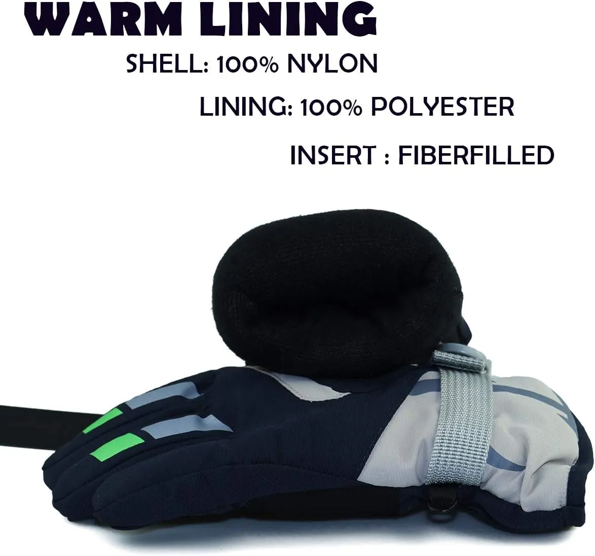YR.Lover Children Ski Gloves Winter Warm Outdoor Riding Thickening Gloves(2-4Y)