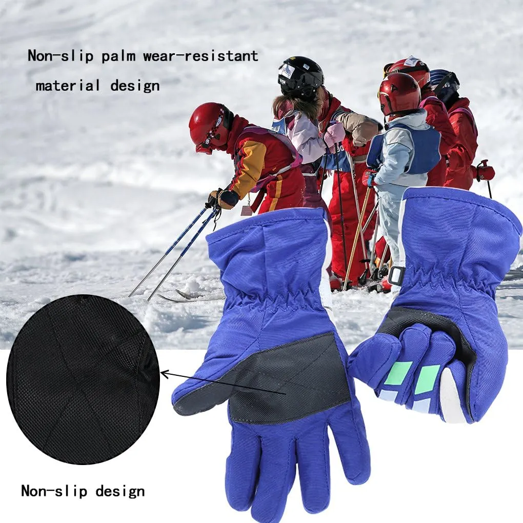 YR.Lover Children Ski Gloves Winter Warm Outdoor Riding Thickening Gloves(2-4Y)