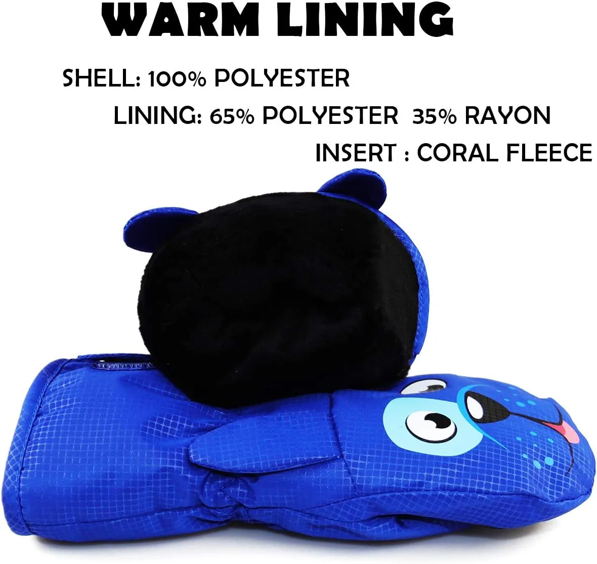 YR.Lover Children Ski Gloves Winter Warm Outdoor Riding Thickening Gloves(2-4Y)