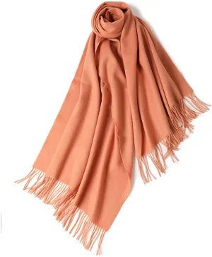 YUONNY Wool Tassel Shawl Wraps for Women, Oversized Soft Solid Color Pashmina Scarves, Ladies Winter Warm Stole Scarf Blanket Scarf for Evening Dresses Wedding F15 One