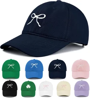 Zando Bow Baseball Cap for Women Men Girls Dad Trendy Adjustable Trucker Hat Cute Y2k Travel Golf Sprts Sun Hats Accessories