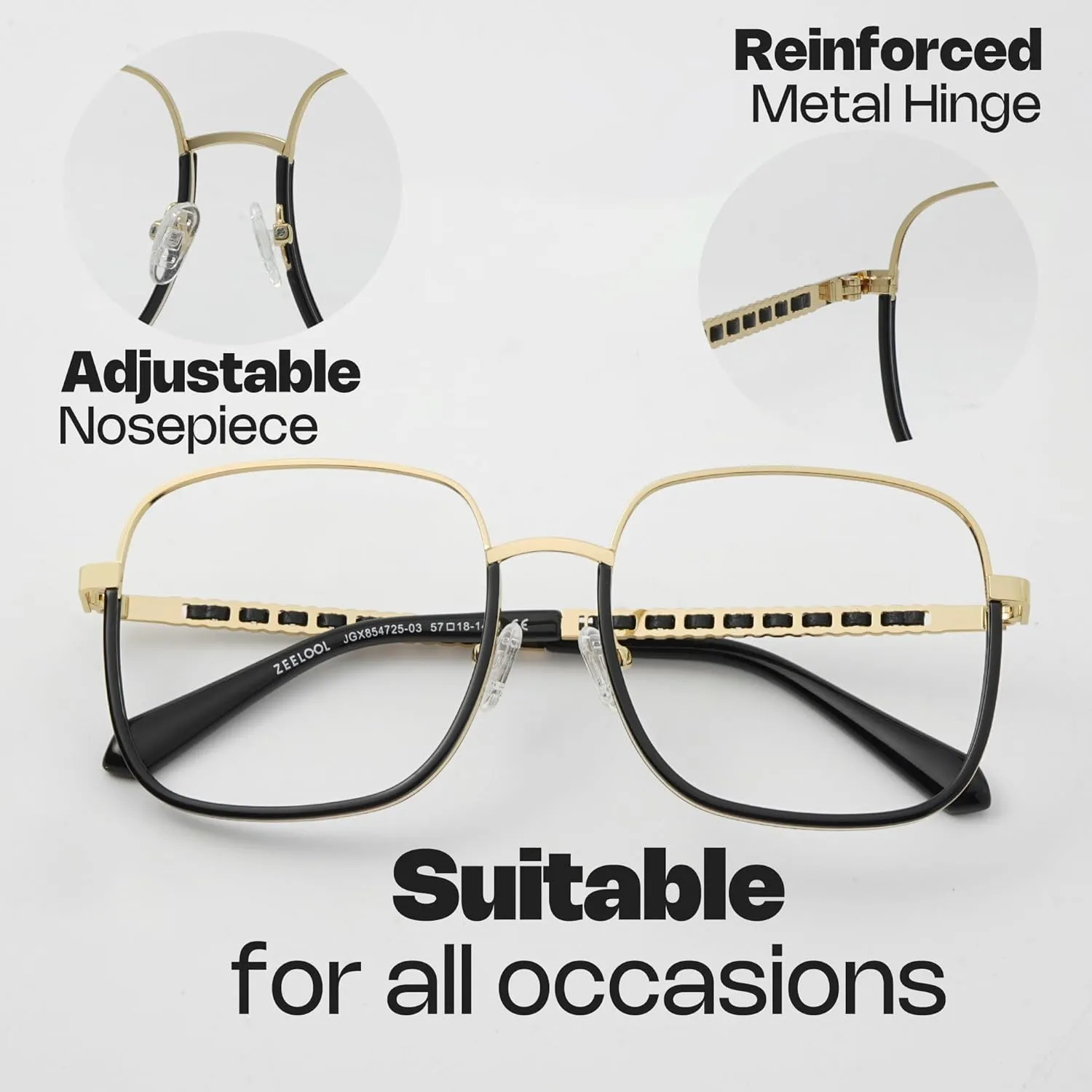 Zeelool Square Blue Light Blocking Glasses for Women Men 100% UV400 Protection Perfecta JGX854725