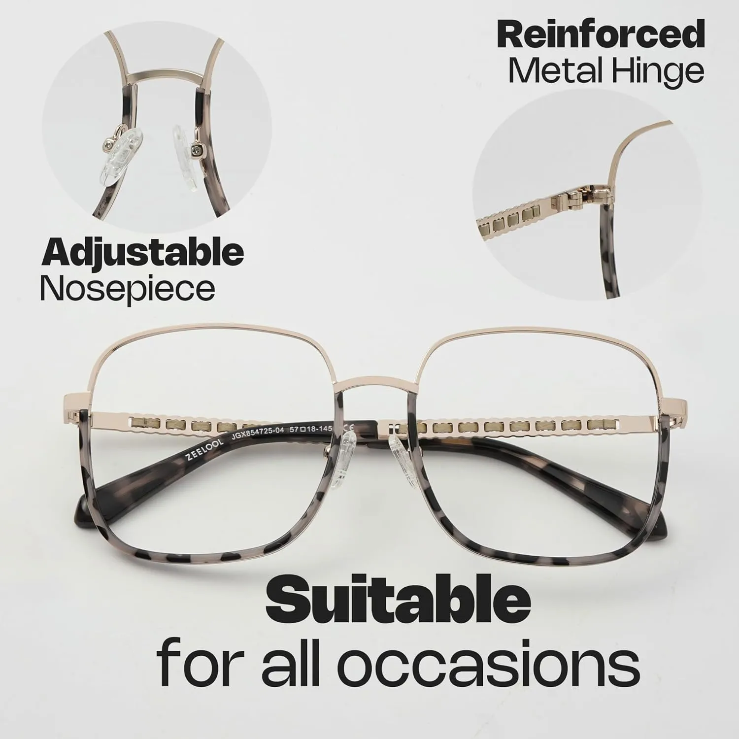 Zeelool Square Blue Light Blocking Glasses for Women Men 100% UV400 Protection Perfecta JGX854725