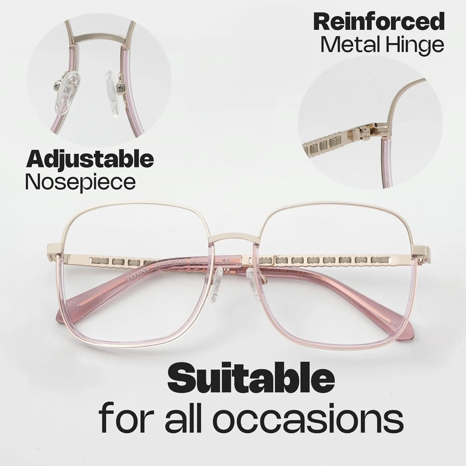 Zeelool Square Blue Light Blocking Glasses for Women Men 100% UV400 Protection Perfecta JGX854725