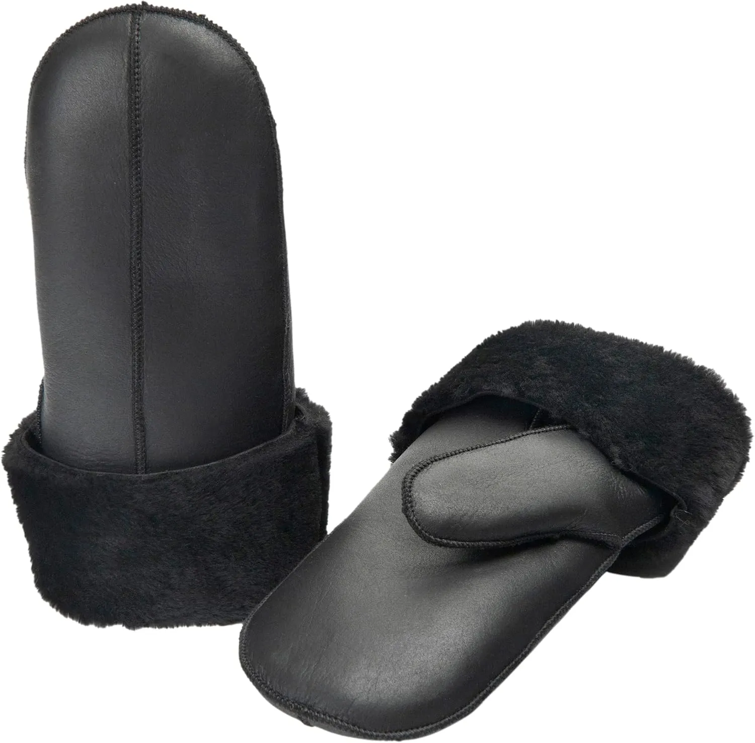 Zessano Women's Premium Shearling Sheepskin Leather Fur Mittens - Ladies' Classic Sheepskin Mittens