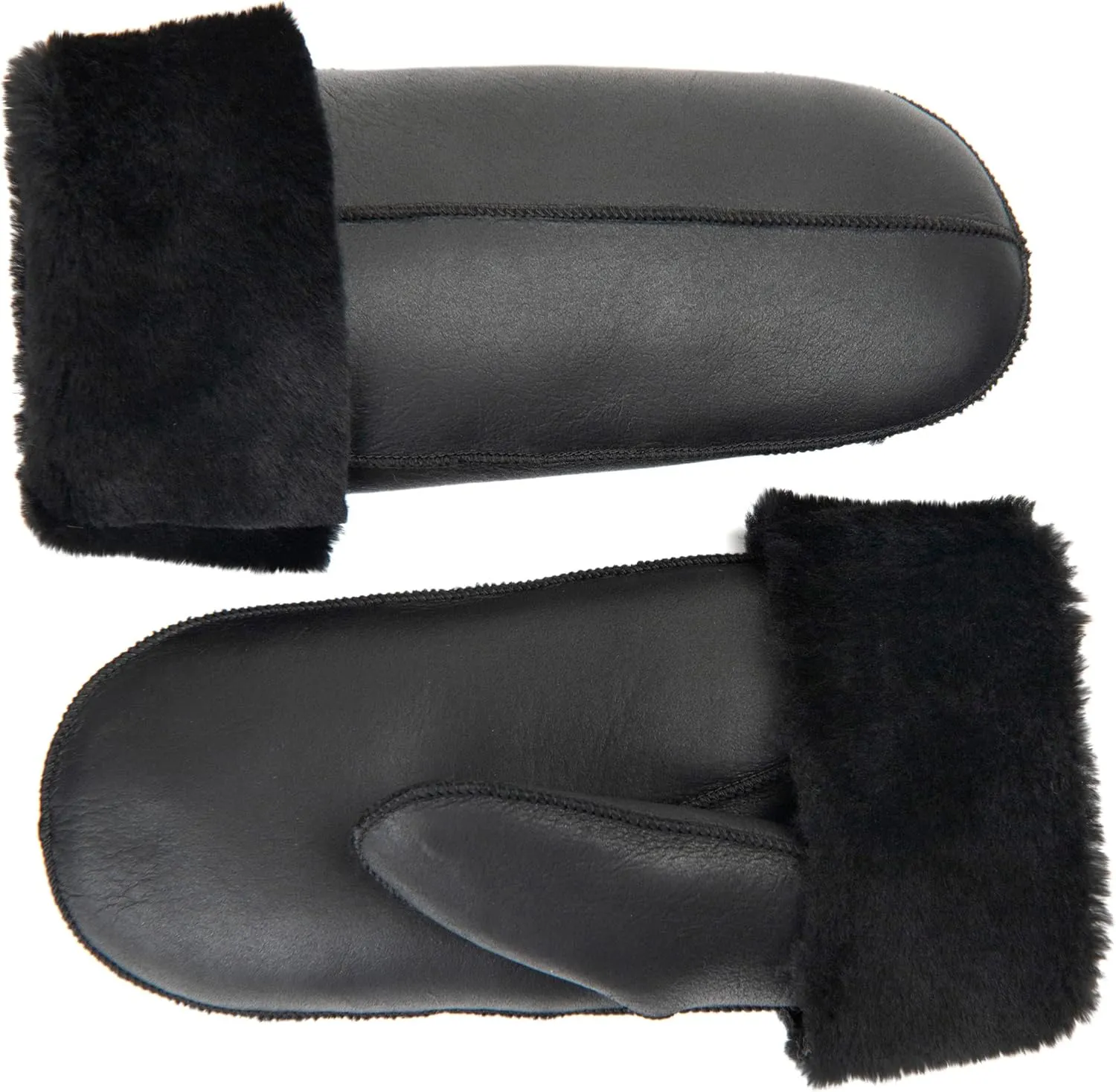 Zessano Women's Premium Shearling Sheepskin Leather Fur Mittens - Ladies' Classic Sheepskin Mittens