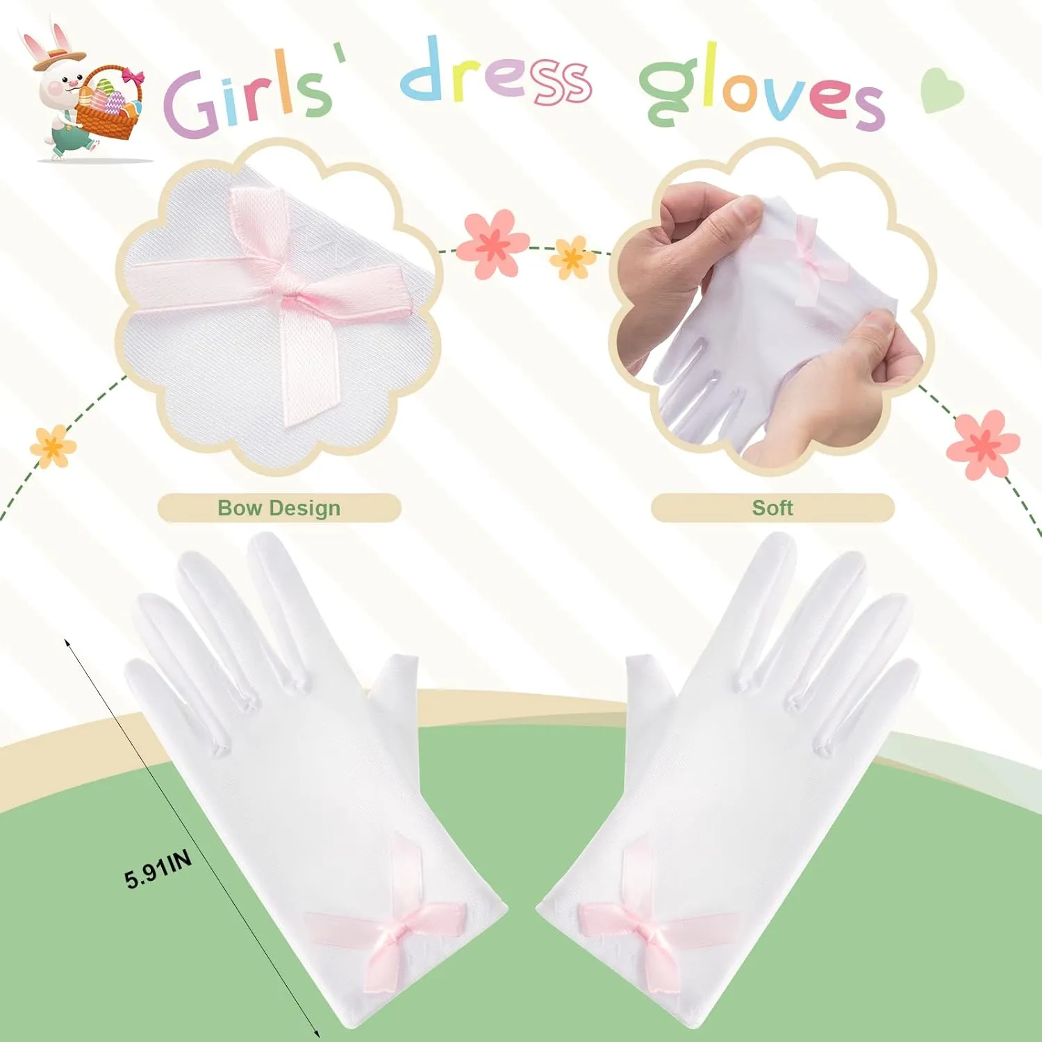 Zhanmai 6 Pcs Girls Tea Party Hats Accessories Set Kids Tea Party Bonnets Hats and Gloves Purses for Girls Dress up Favors