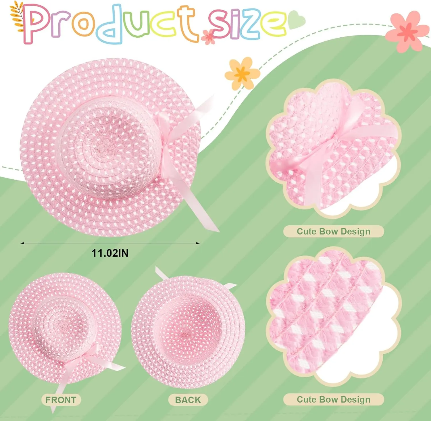 Zhanmai 6 Pcs Girls Tea Party Hats Accessories Set Kids Tea Party Bonnets Hats and Gloves Purses for Girls Dress up Favors